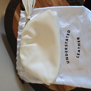 Cream Vegan Leather Clutch